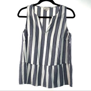 Loft Outlet Striped Peplum Tank